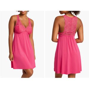 Fleur’t Belle Epoque‎ Chemise XS Pink Lace Trim Fuller Cup Sleepwear Romantic